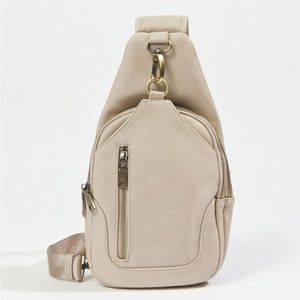 Vegan Leather Traveling Sling Bag Gently Used